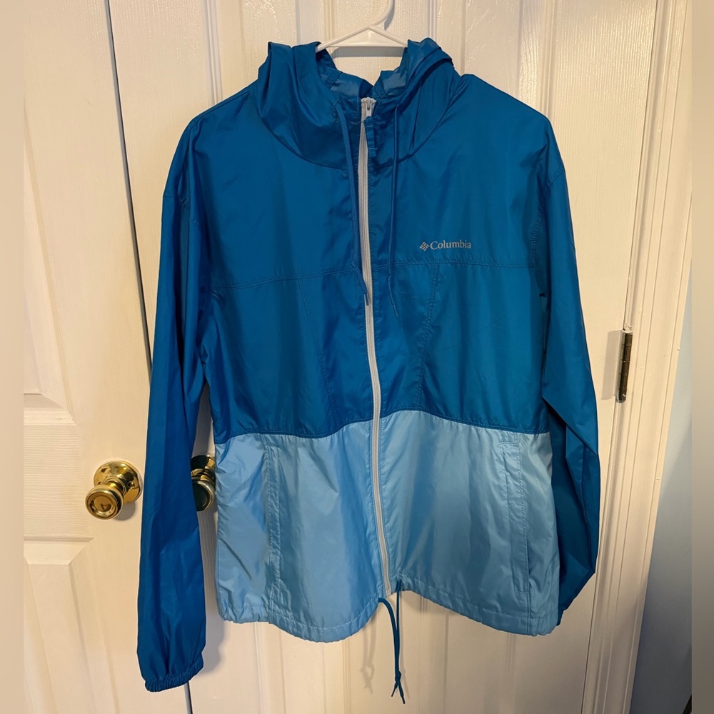Columbia‎ Women's Large Blue Full Zip Long Sleeve Windbreaker